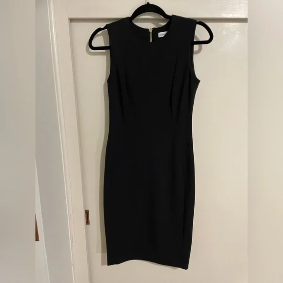 Sleeveless Sheath Calvin Klein Dress in Black Size 2 - Picture 6 of 7